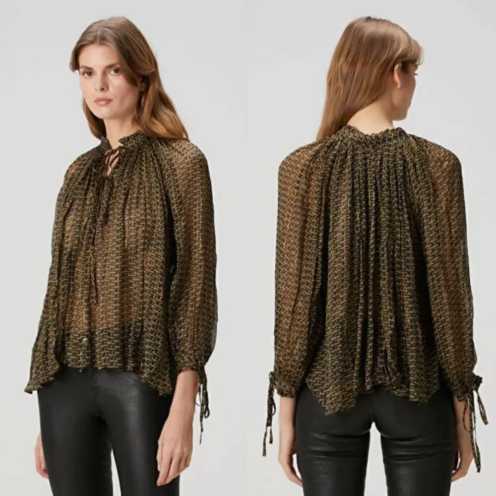 Zadig & Voltaire Tan Patterned Shirt M
